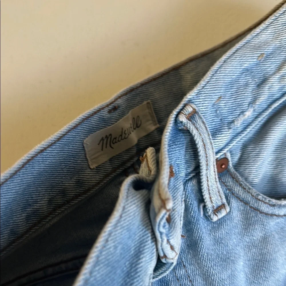 Distressed Light Blue Denim Shorts